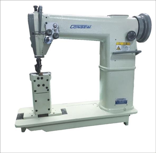 ​Consew 357R-2 High Speed, Post Bed, 2 Needle, Drop Feed, Lockstitch Industrial Sewing Machine With Table and Servo Motor